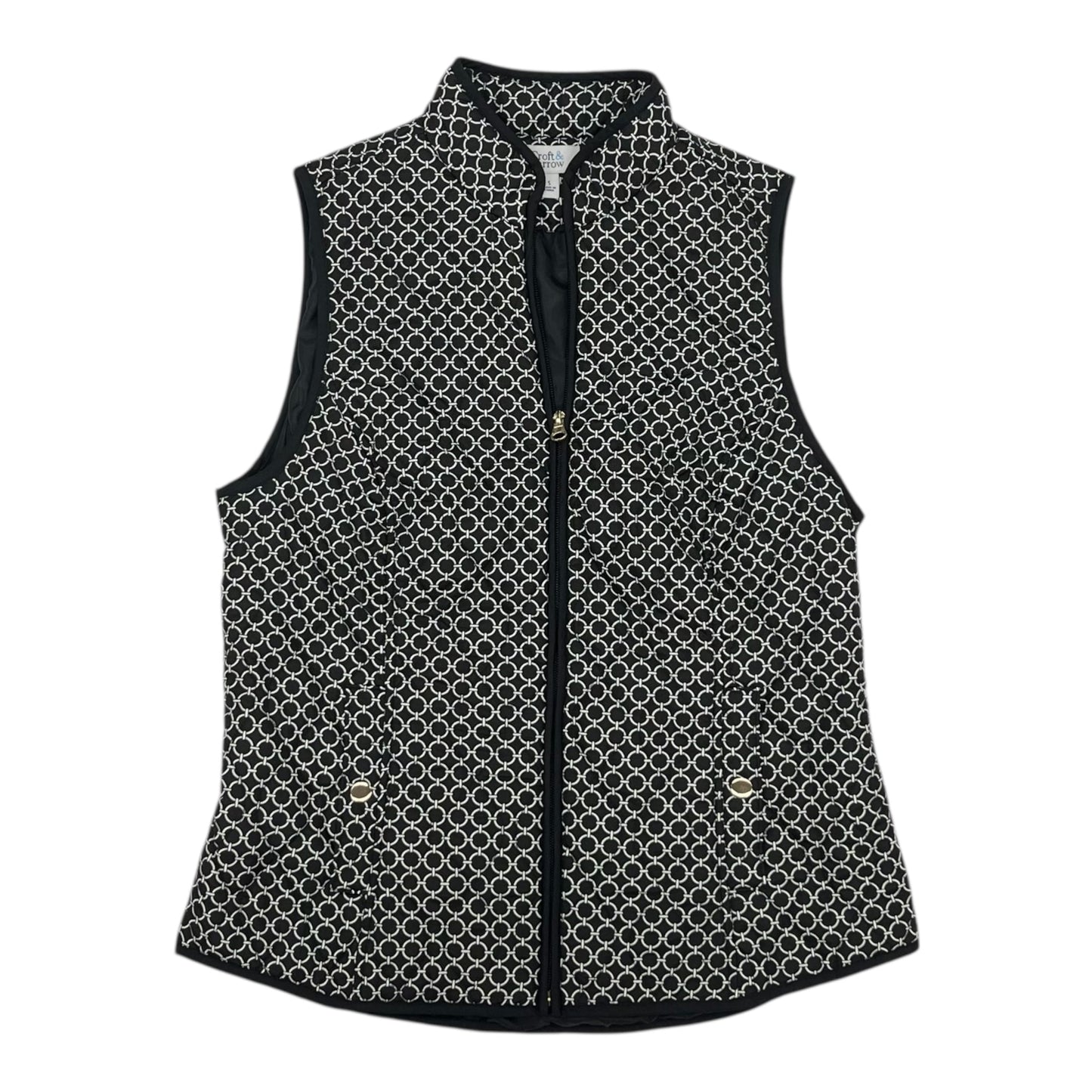 Vest Puffer & Quilted By Croft And Barrow In Black & White, Size:S
