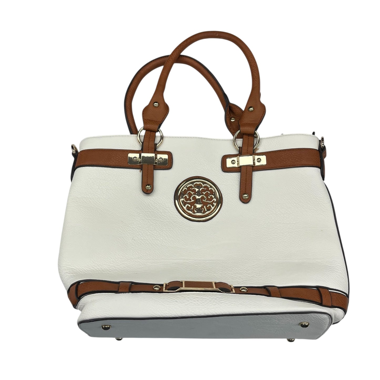 Handbag By Cme In Brown & Cream, Size:Large