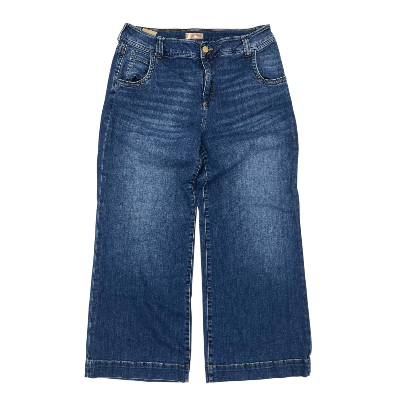 Jeans Wide Leg By Kut In Blue Denim, Size:16