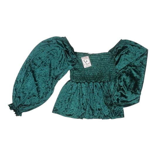 Blouse Ls By Bibi In Green, Size:M