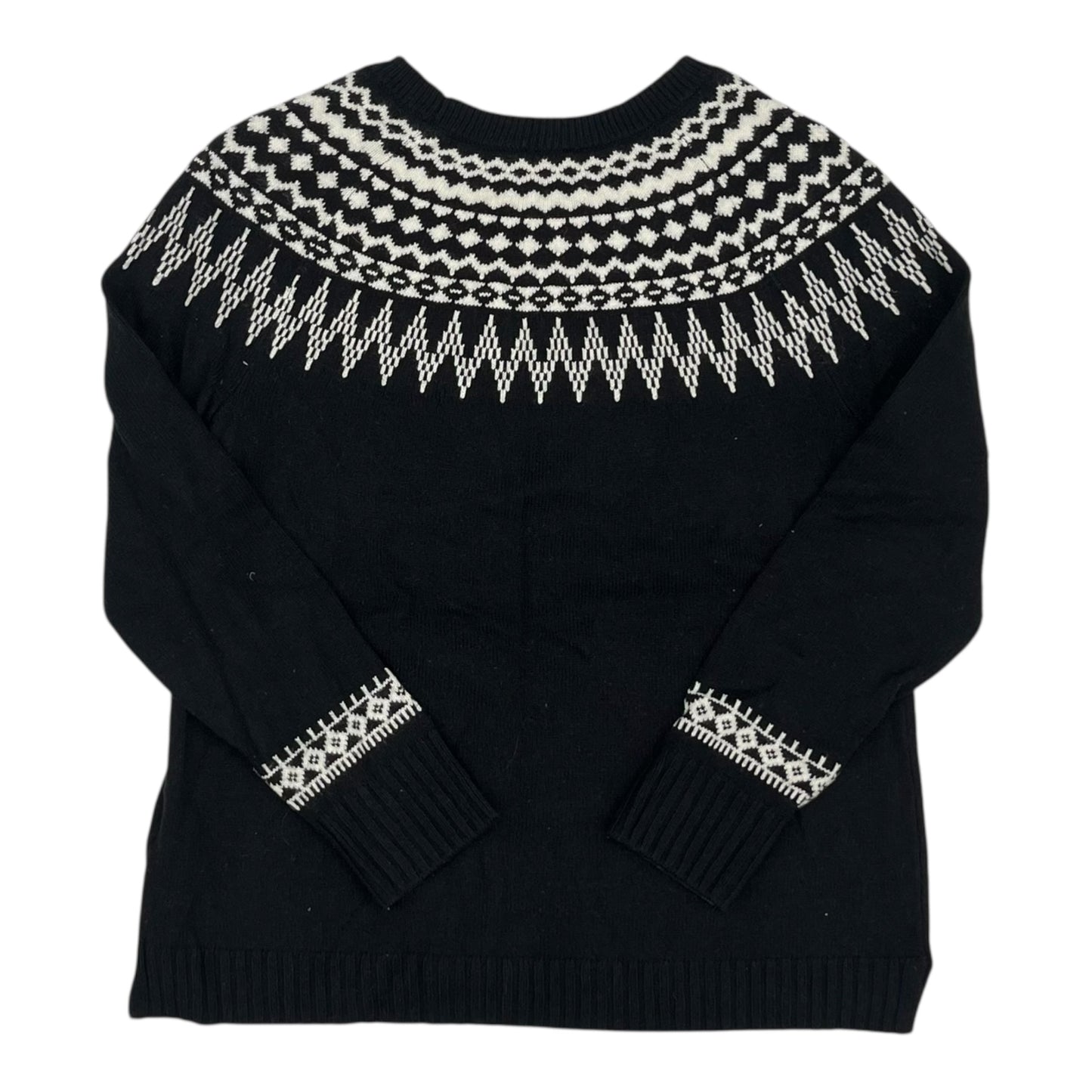 Sweater By Talbots In Black & Cream, Size:L