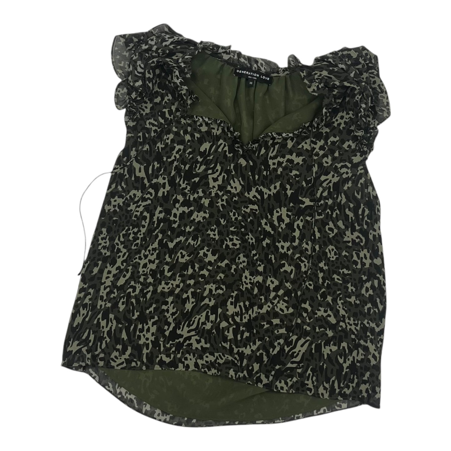 Blouse Ss By Clothes Mentor In Green, Size:Xs