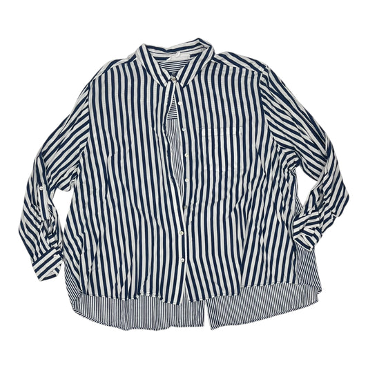 Top Ls By Jane And Delancey In Blue & White, Size:3X