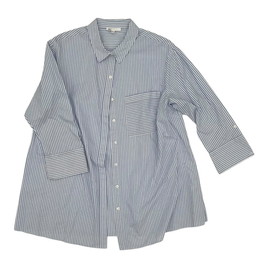 Top Ls By Dr2 In Blue & Cream, Size:1X