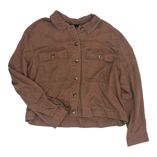 Jacket Shirt By Jane And Delancey In Brown, Size:Xl