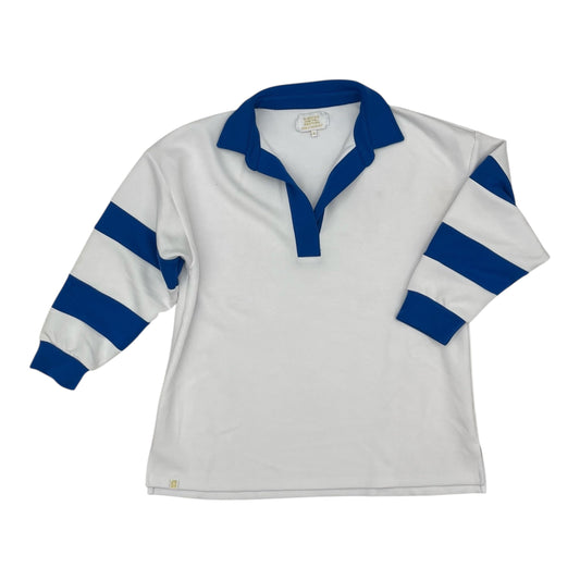 Sweatshirt Collar By Simply Southern In Blue & White, Size:S