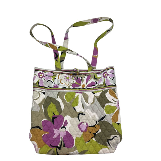 Handbag By Vera Bradley In Cream & Green, Size:Medium