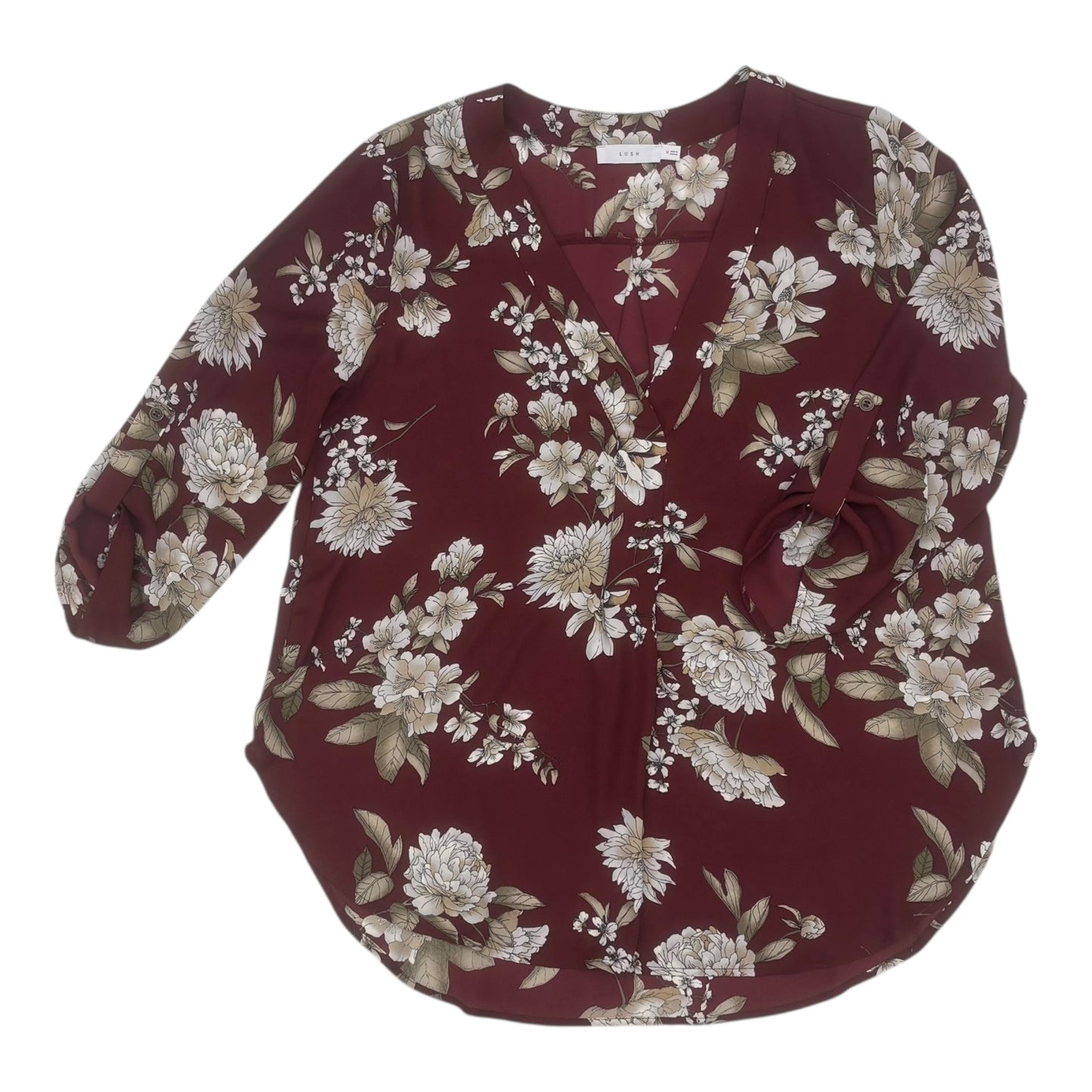 BLOUSE 3/4 SLEEVE by LUSH In RED, Size: M