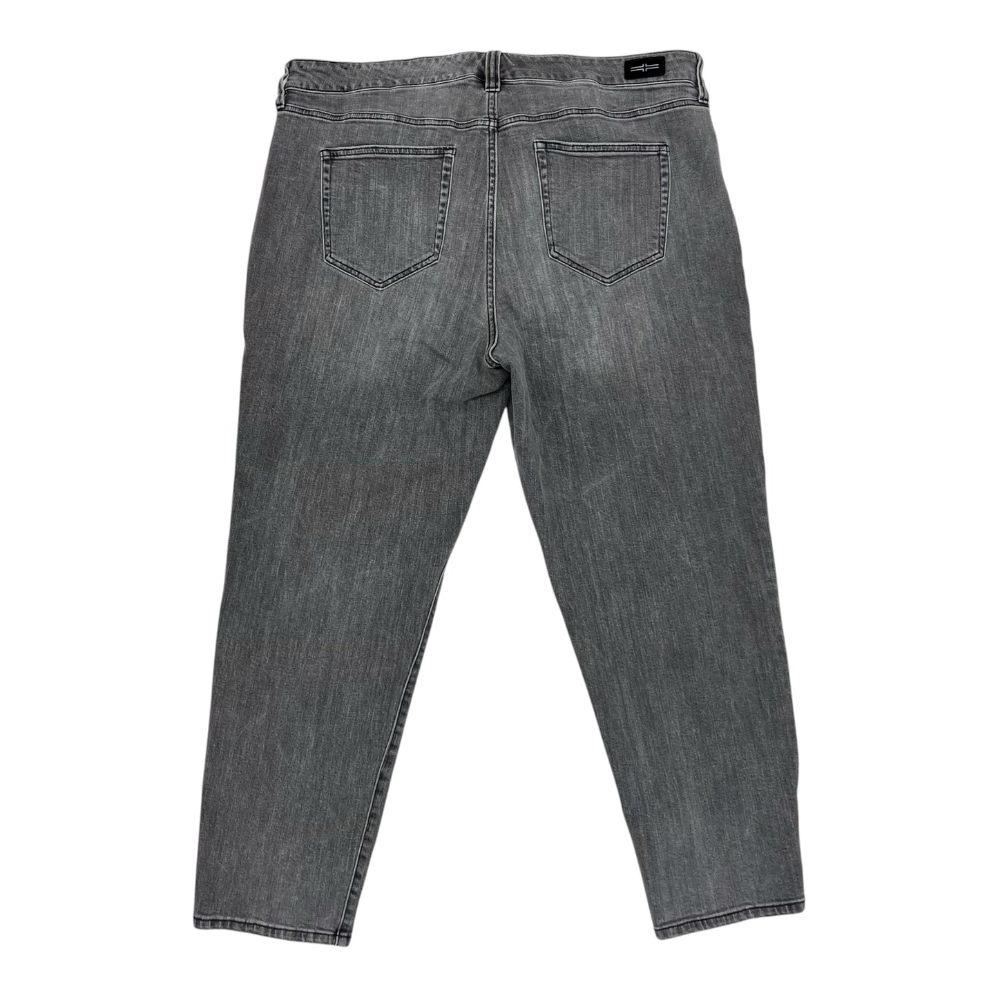 Jeans Straight By Liverpool In Black Denim, Size:20