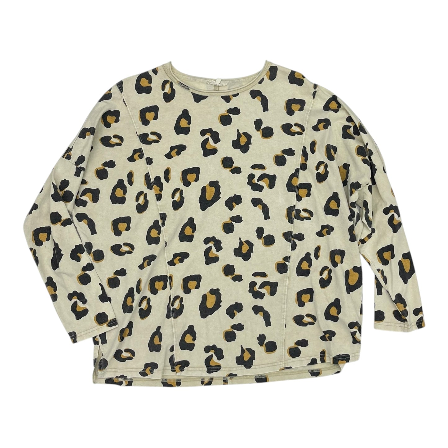 Top Ls By Easel In Leopard Print, Size:M
