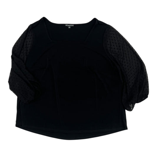 Blouse Ls By Adrianna Papell In Black, Size:3X