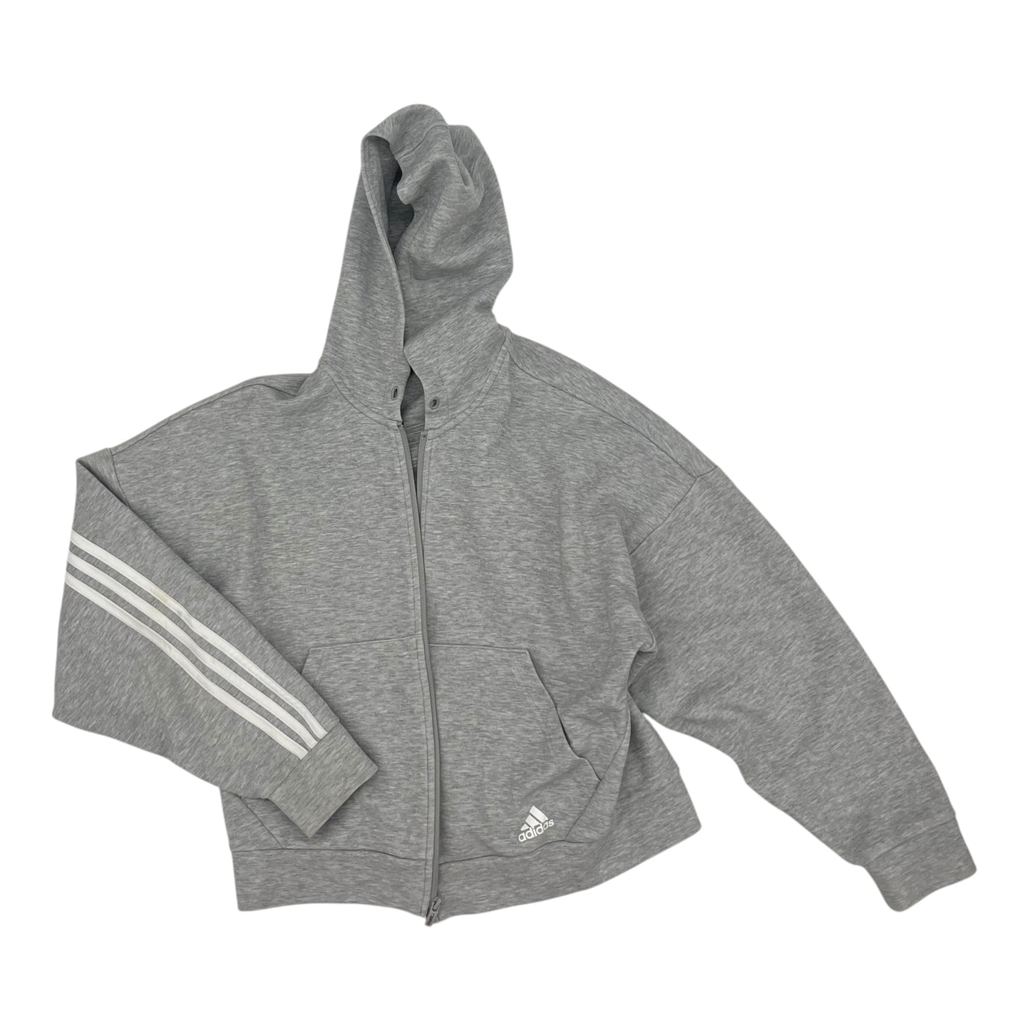 Athletic Jacket By Adidas In Grey, Size:M