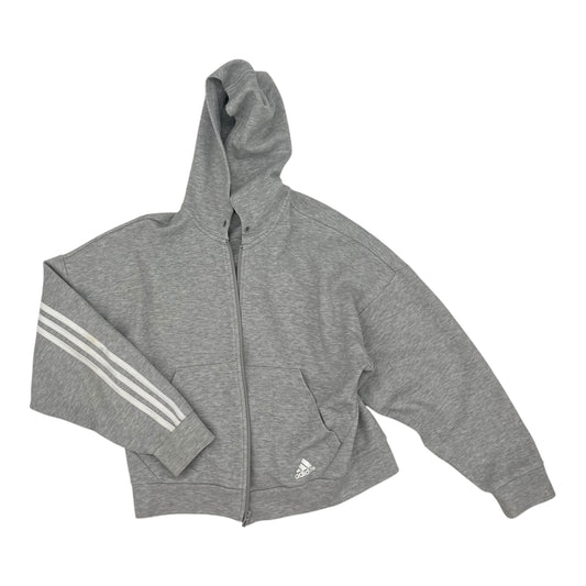 Athletic Jacket By Adidas In Grey, Size:M