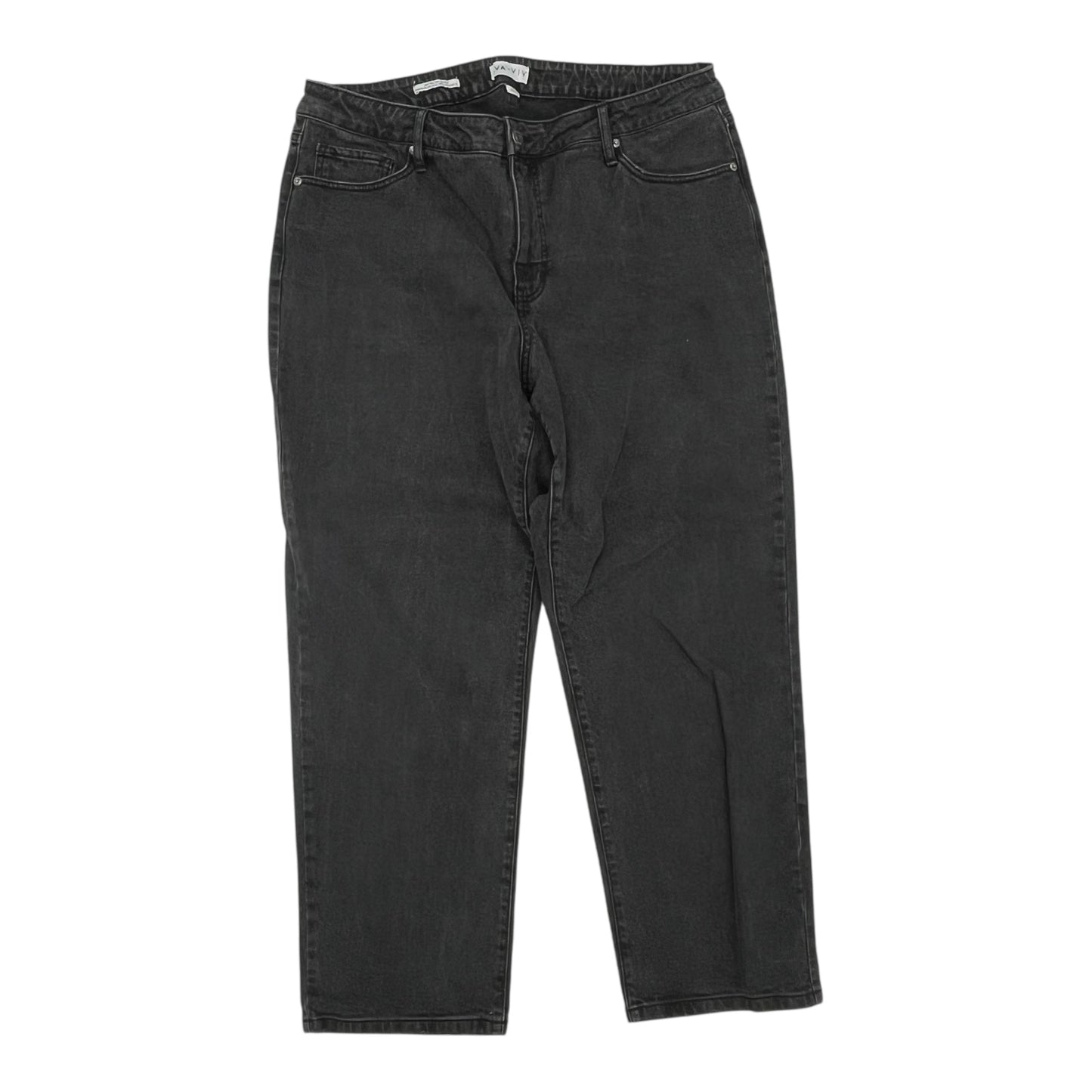 Jeans Straight By Ava & Viv In Black Denim, Size:18