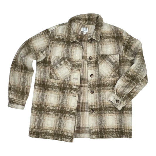 Jacket Shirt By Time And Tru In Tan, Size:M