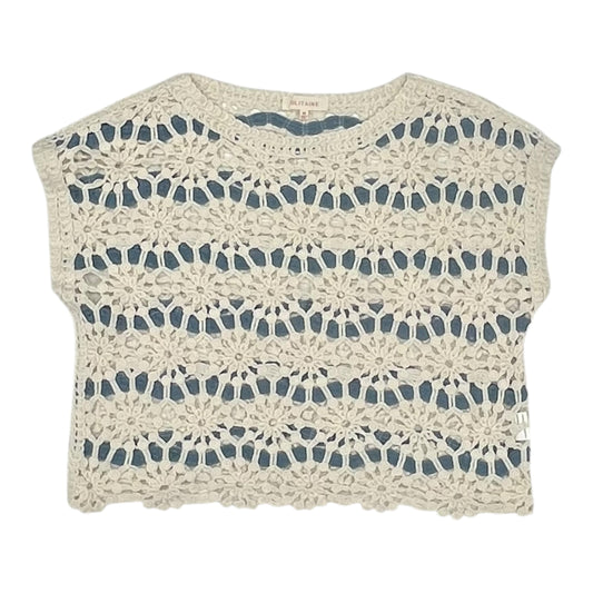 Vest Sweater By Solitaire In Blue & Cream, Size:M