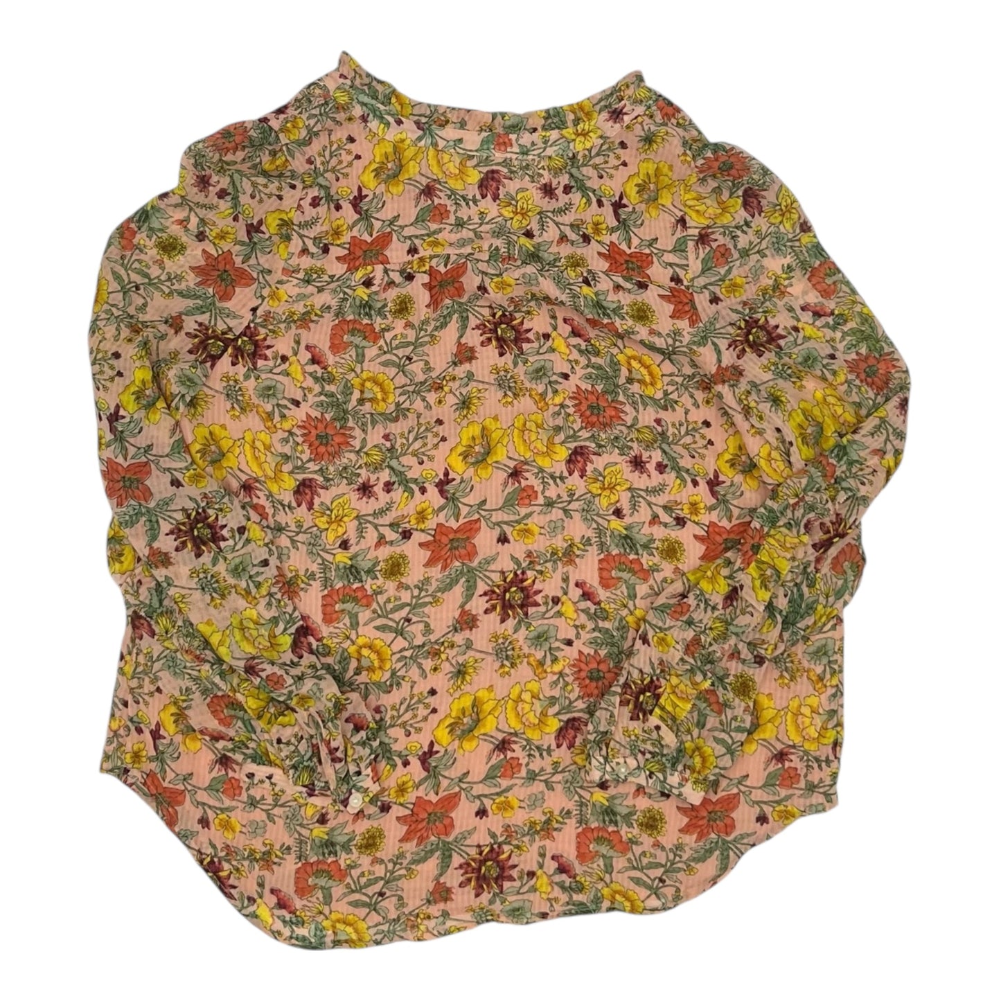 Blouse Ls By Loft In Floral Print, Size:M