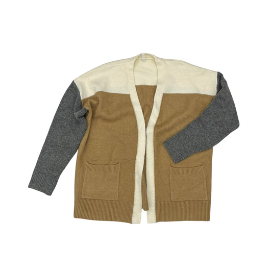 Sweater Cardigan By Wishlist In Brown & Cream, Size:M