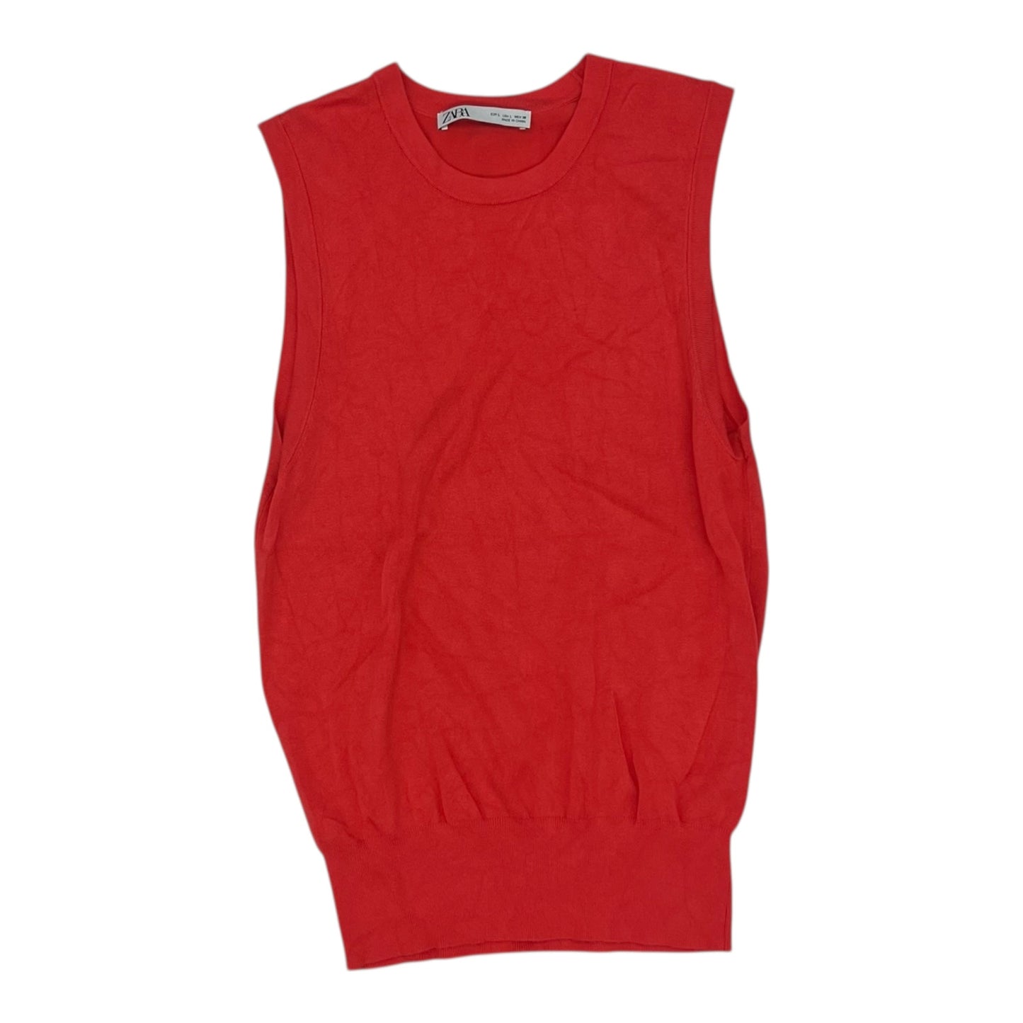 Vest Sweater By Zara In Orange, Size:L