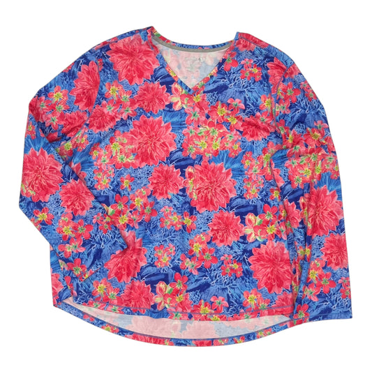 Top Ls By Reel Legends In Blue & Pink, Size:3X