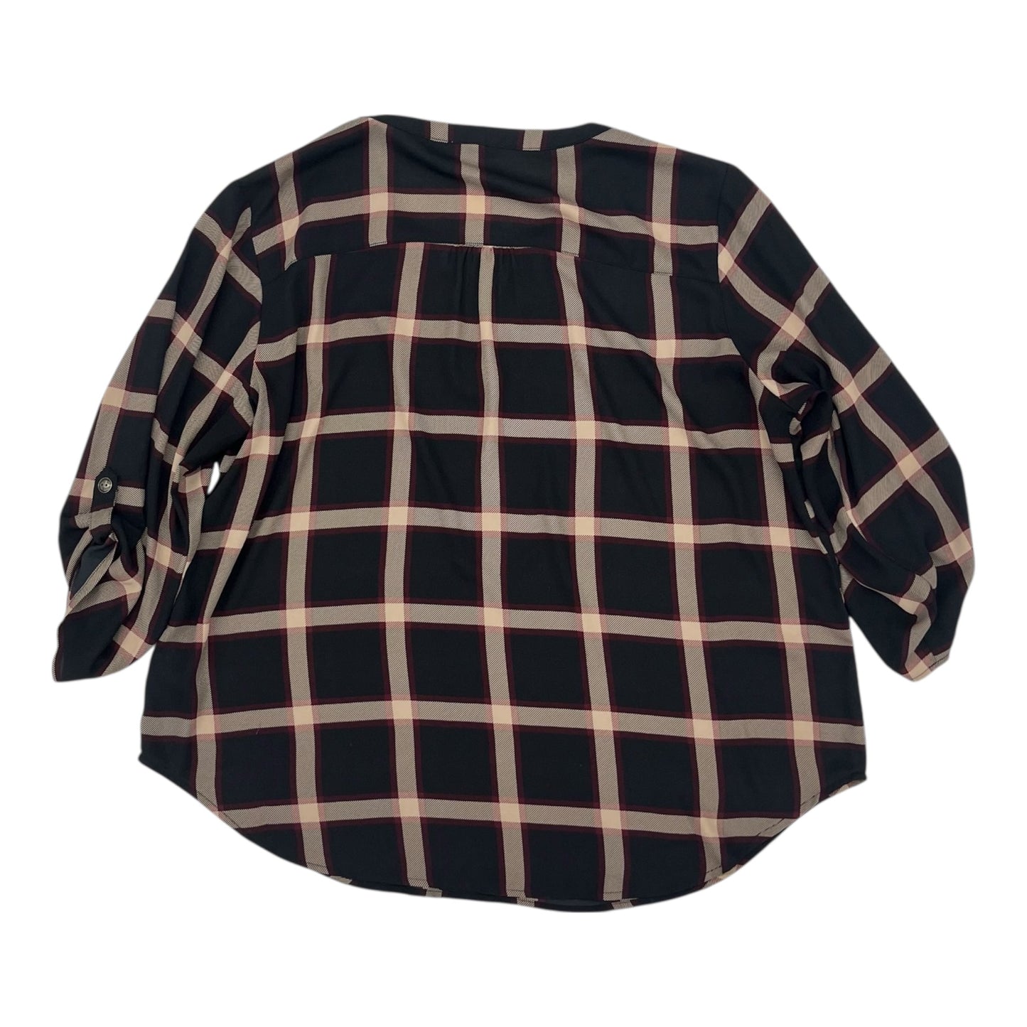 Blouse 3/4 Sleeve By Maurices In Black & Purple, Size:Xxl