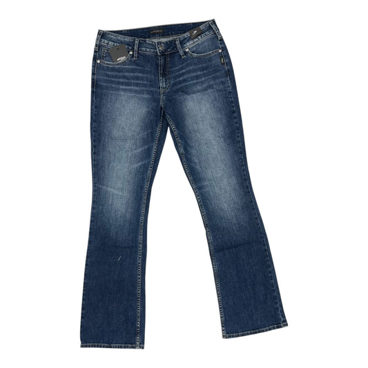 Jeans Boot Cut By Silver In Blue Denim, Size:16