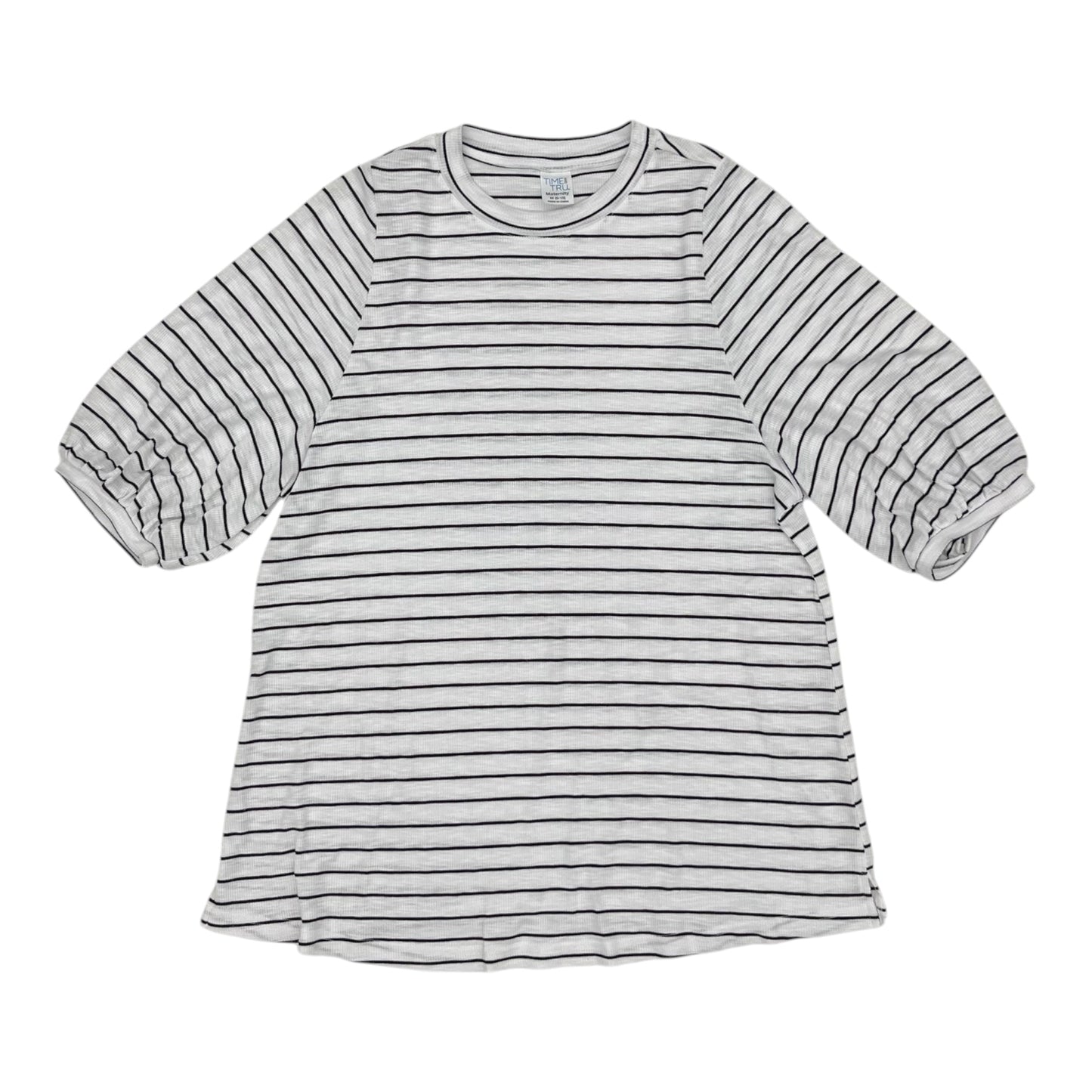 Mat Top Ss By Time And Tru In Black & White, Size:M