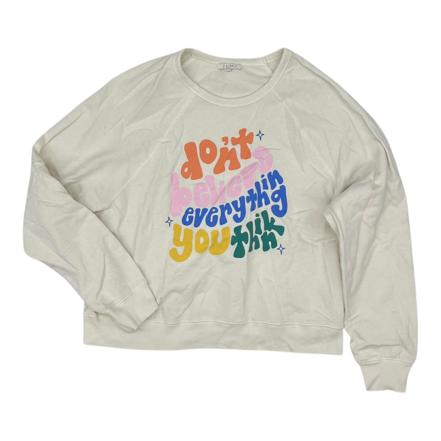 Sweatshirt Crewneck By Z Supply In Cream, Size:L