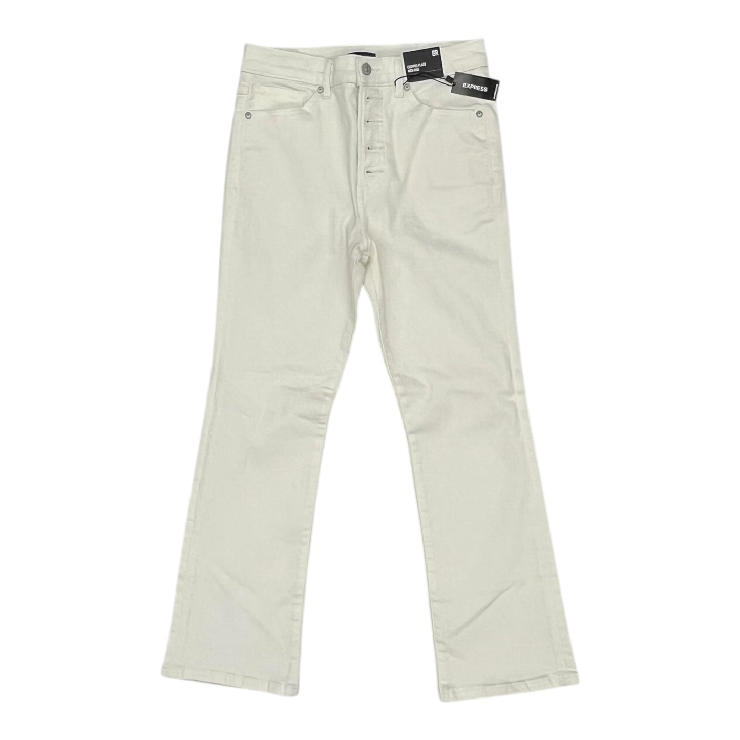 Jeans Flared By Express In White, Size:8