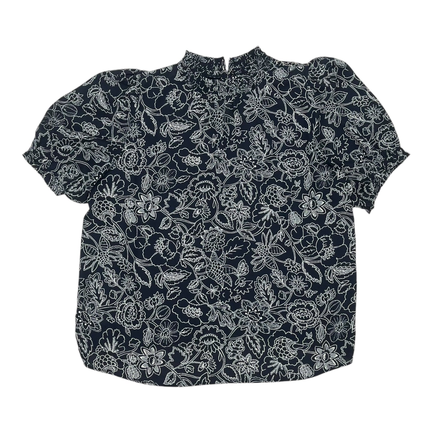 Blouse Ss By Loft In Navy, Size:Xl