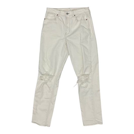Jeans Straight By American Eagle In Cream Denim, Size:8L