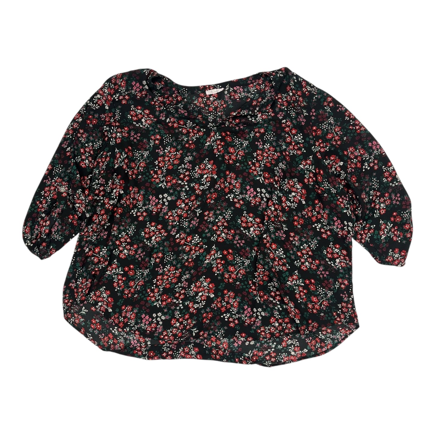 Blouse Ls By Maurices In Black, Size:4X