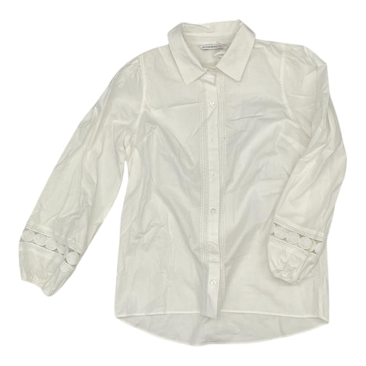 Blouse Ls By Isaac Mizrahi Live Qvc In White, Size:0P