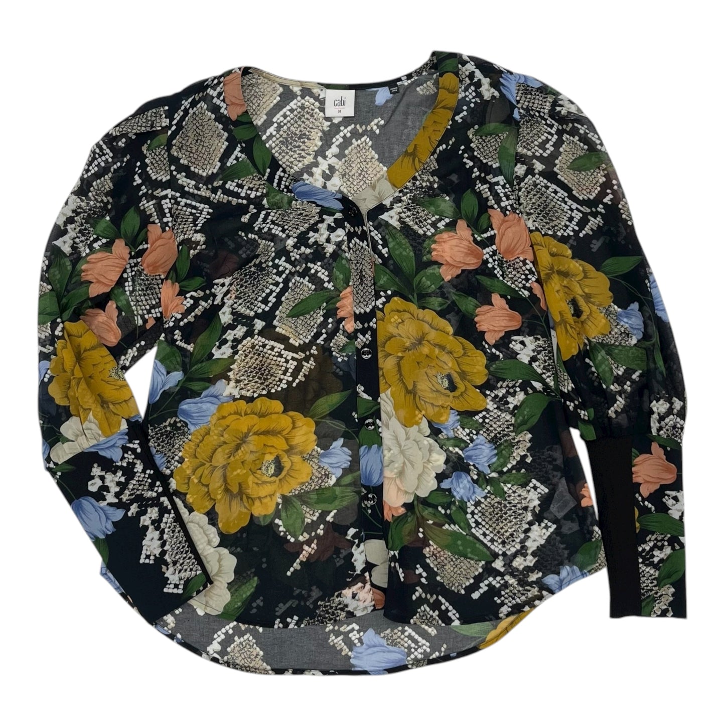 Blouse Ls By Cabi In Floral Print, Size:M