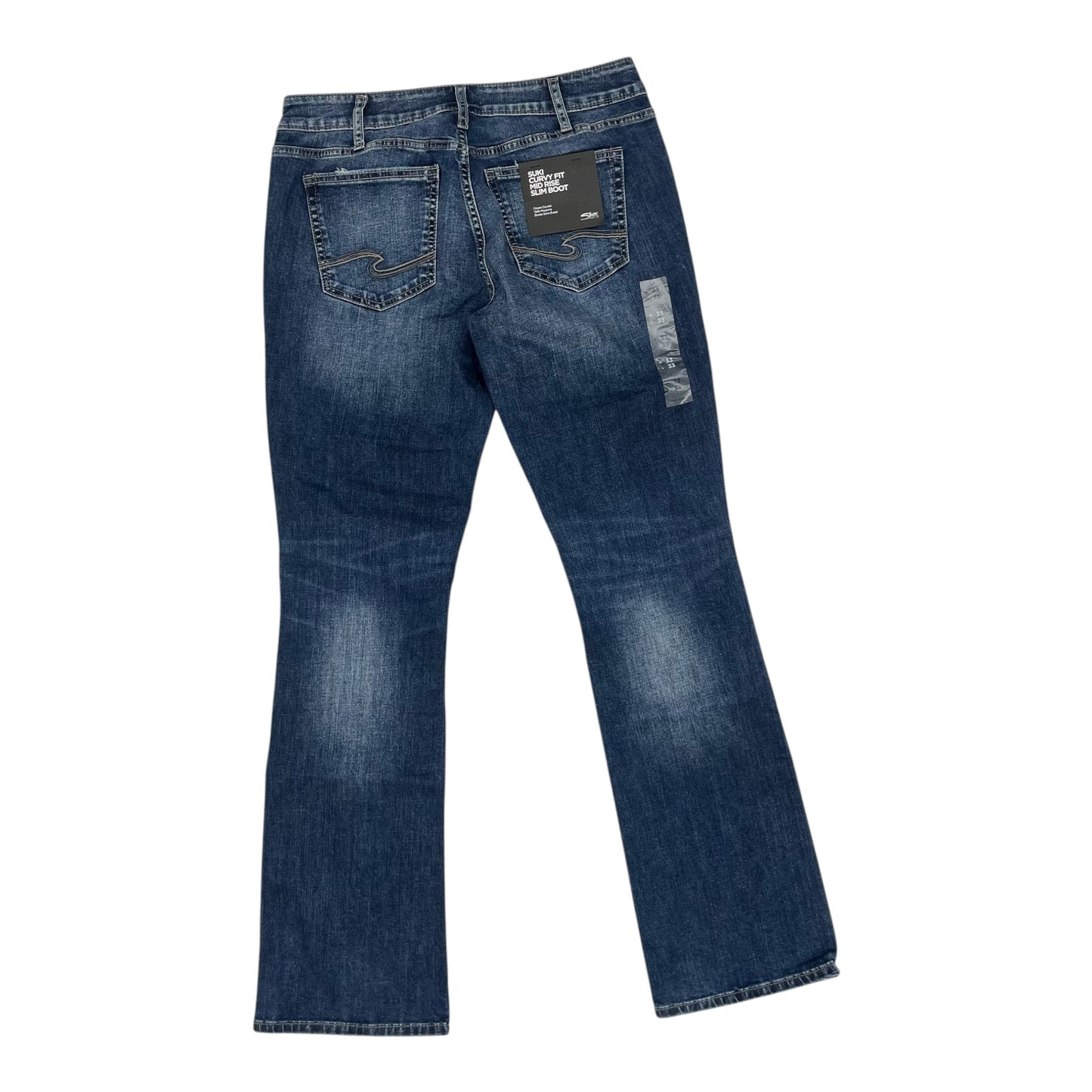 Jeans Boot Cut By Silver In Blue Denim, Size:16