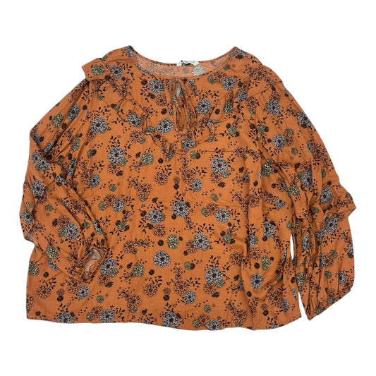 Top Long Sleeve By Sonoma In Brown, Size:4X