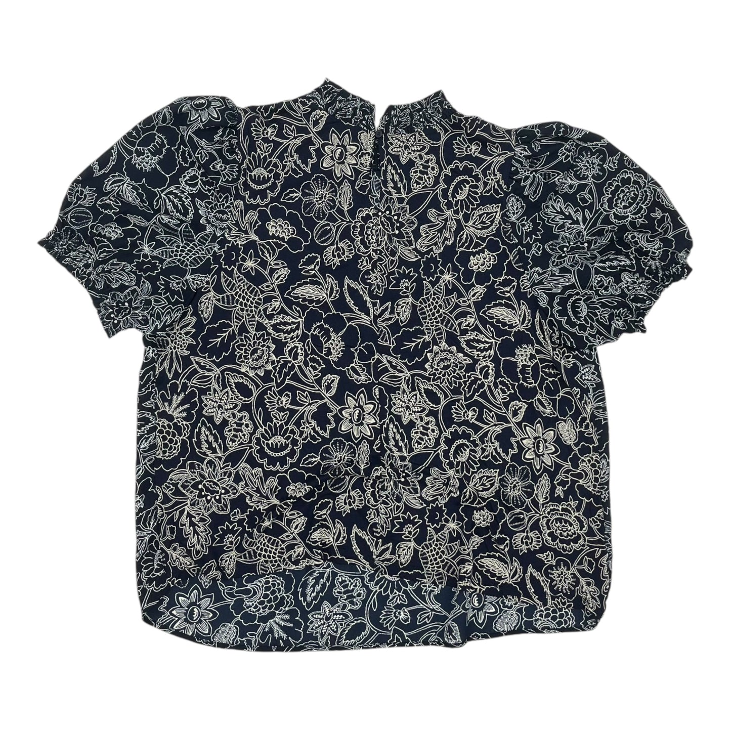 Blouse Ss By Loft In Navy, Size:Xl