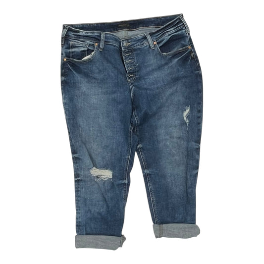 Jeans Boyfriend By Silver In Blue Denim, Size:20