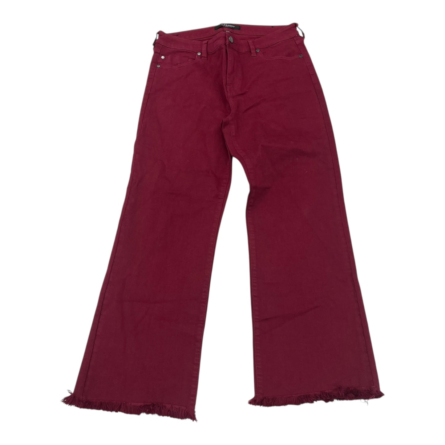 Jeans Wide Leg By Liverpool In Red, Size:10