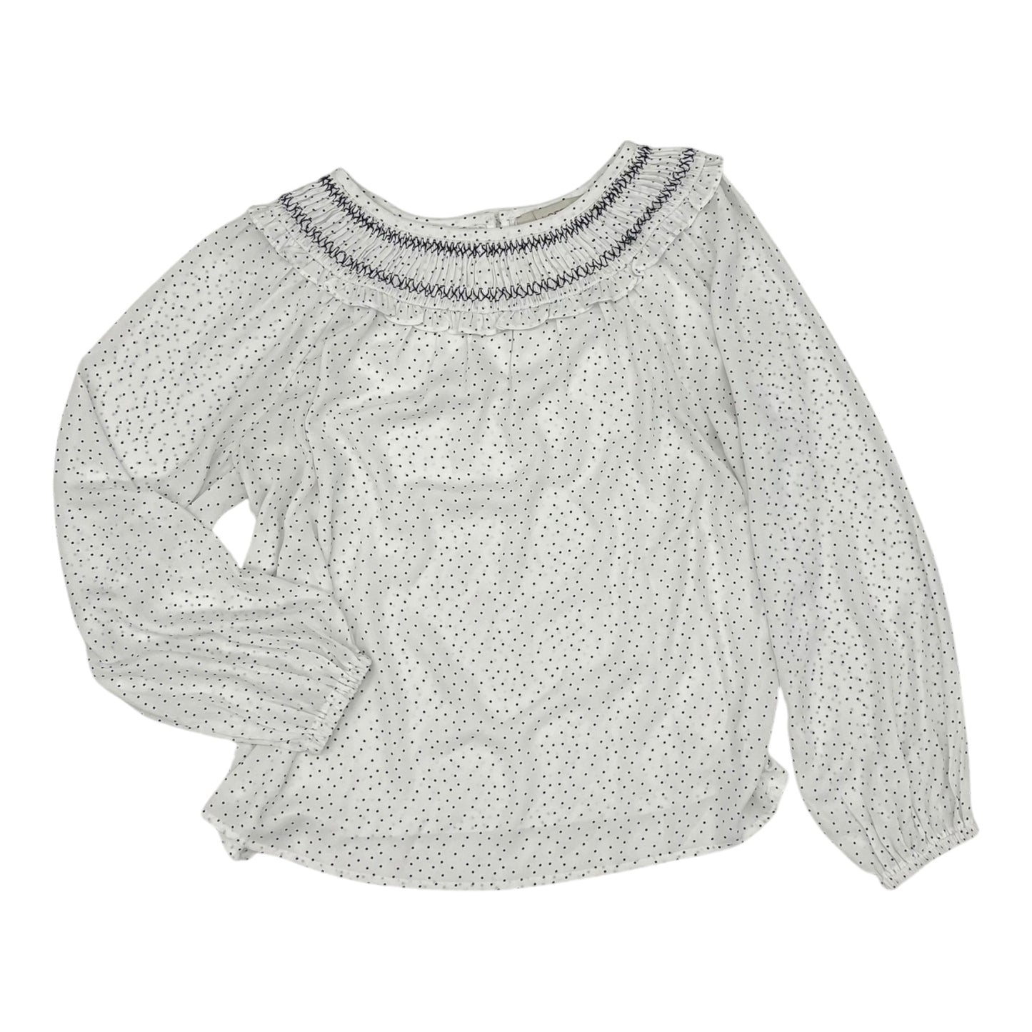 Blouse Ls By Loft In Black & White, Size:M