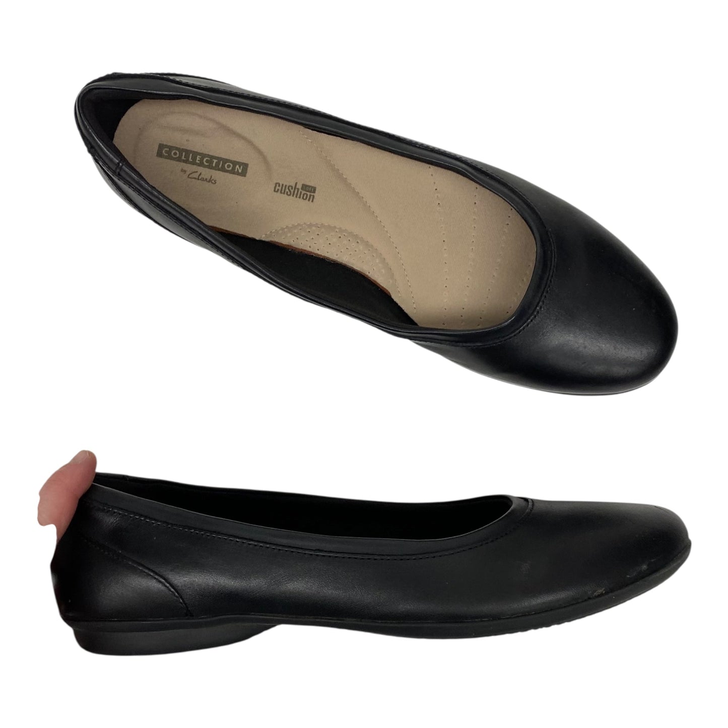Shoes Flats By Clarks In Black, Size:9.5