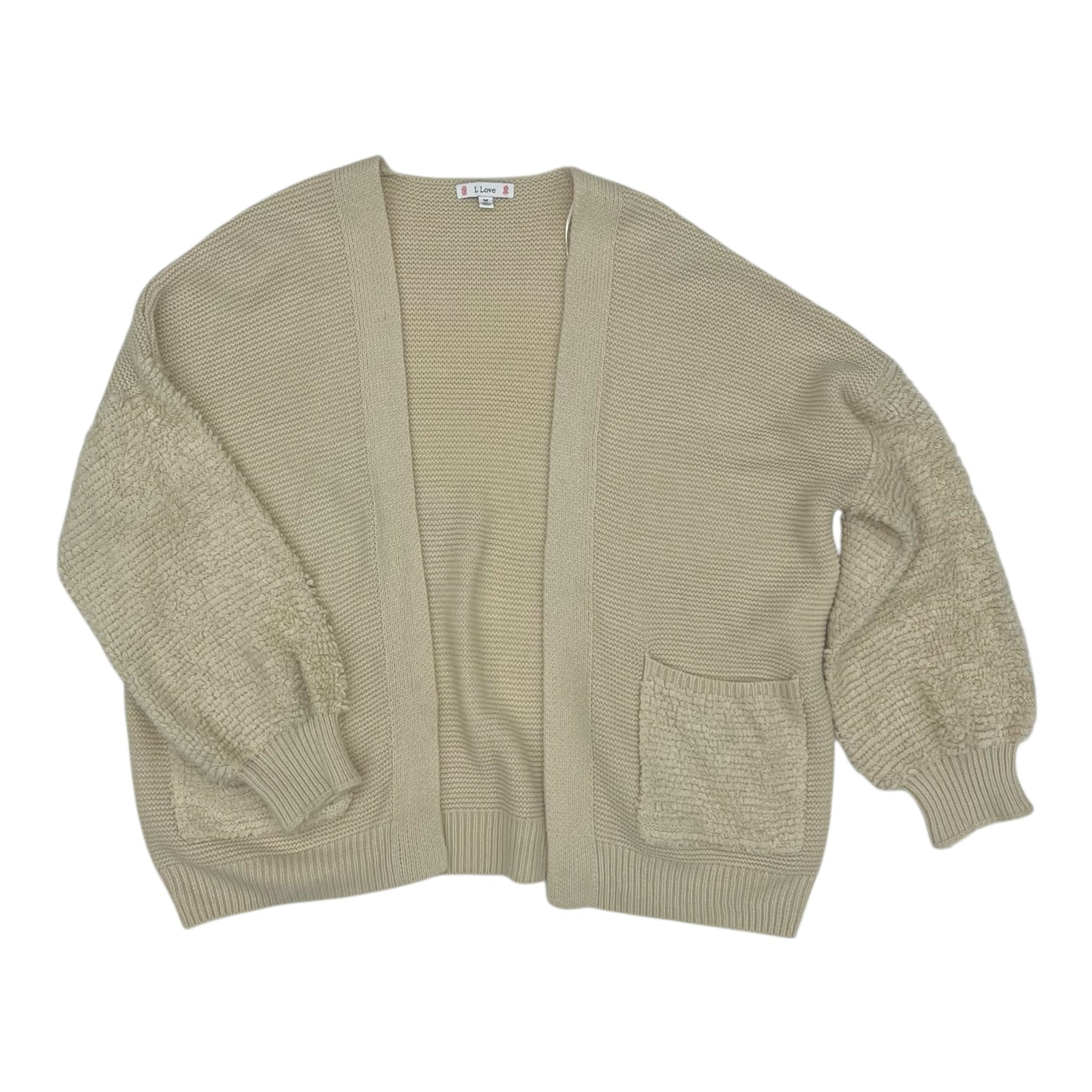 Sweater Cardigan By Clothes Mentor In Tan, Size:M