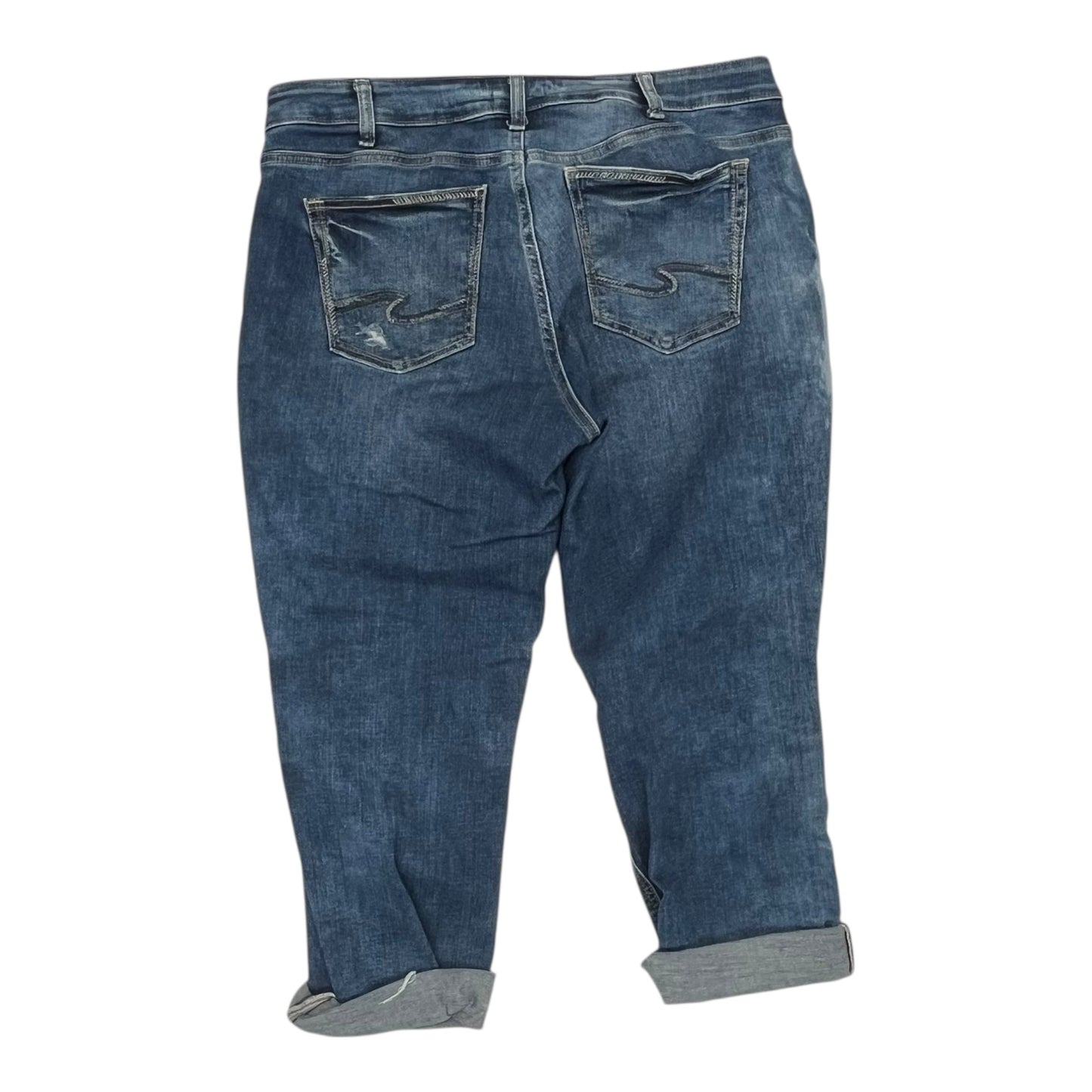 Jeans Boyfriend By Silver In Blue Denim, Size:20