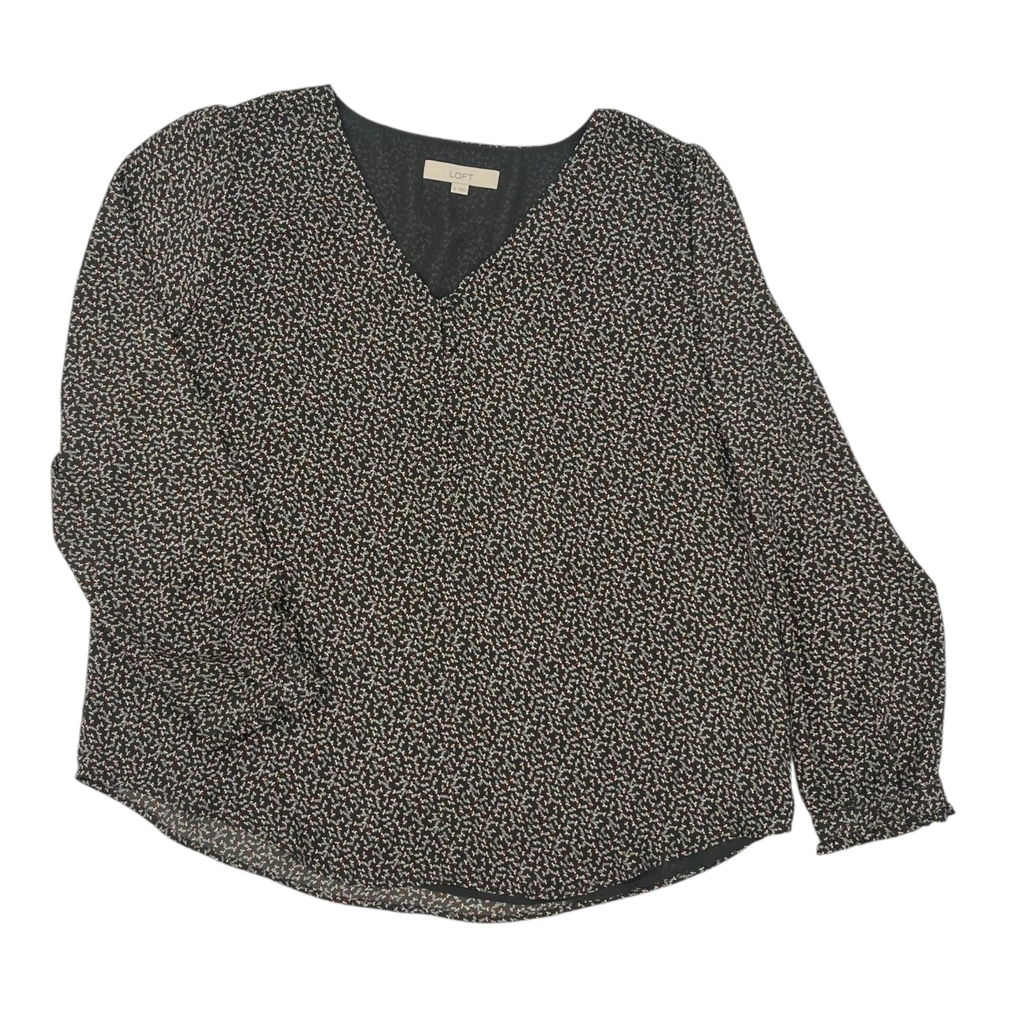 Blouse Ls By Loft In Green, Size:Xl