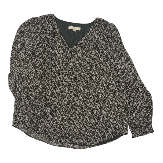 Blouse Ls By Loft In Green, Size:Xl