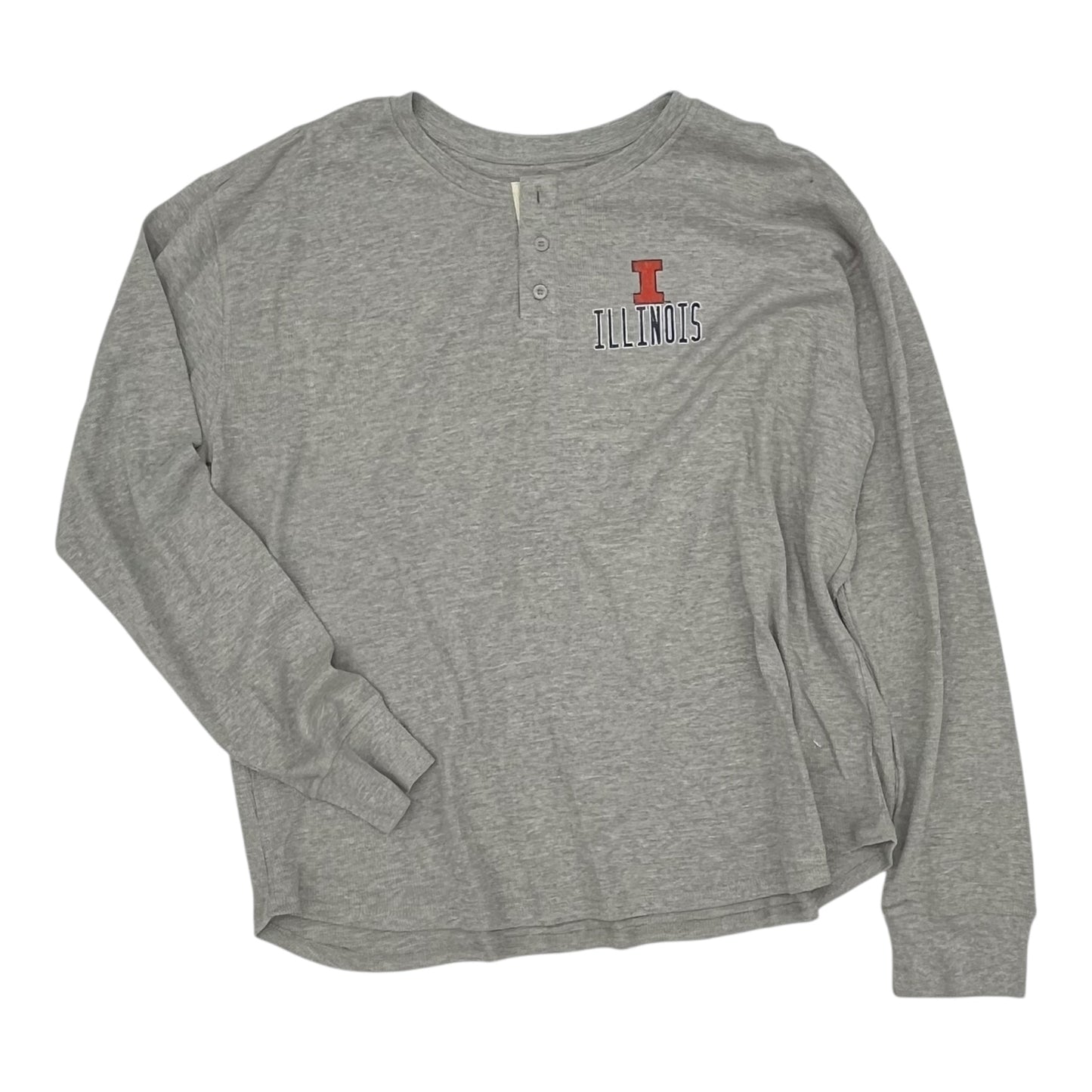 Athletic Top Ls Crewneck By Clothes Mentor In Grey, Size:Xxl