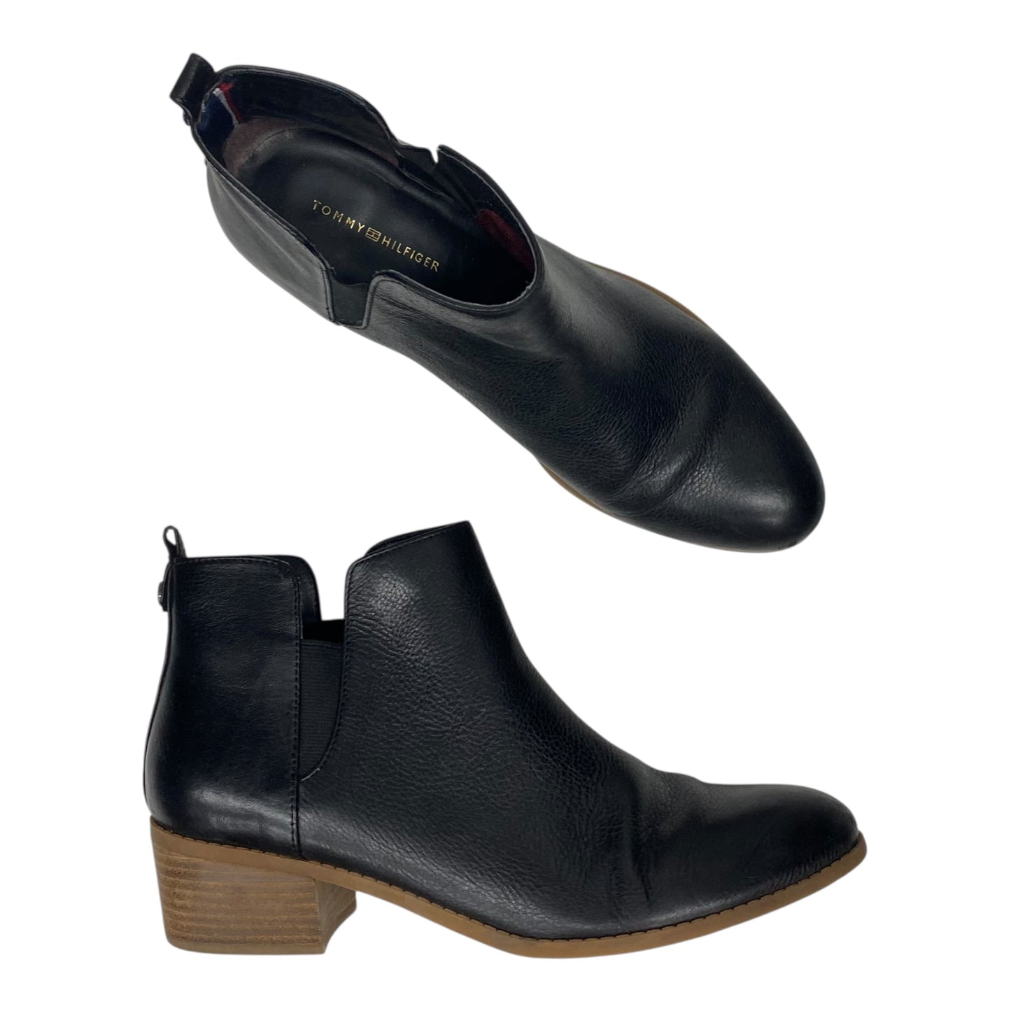 Boots Ankle Heels By Tommy Hilfiger In Black, Size:9