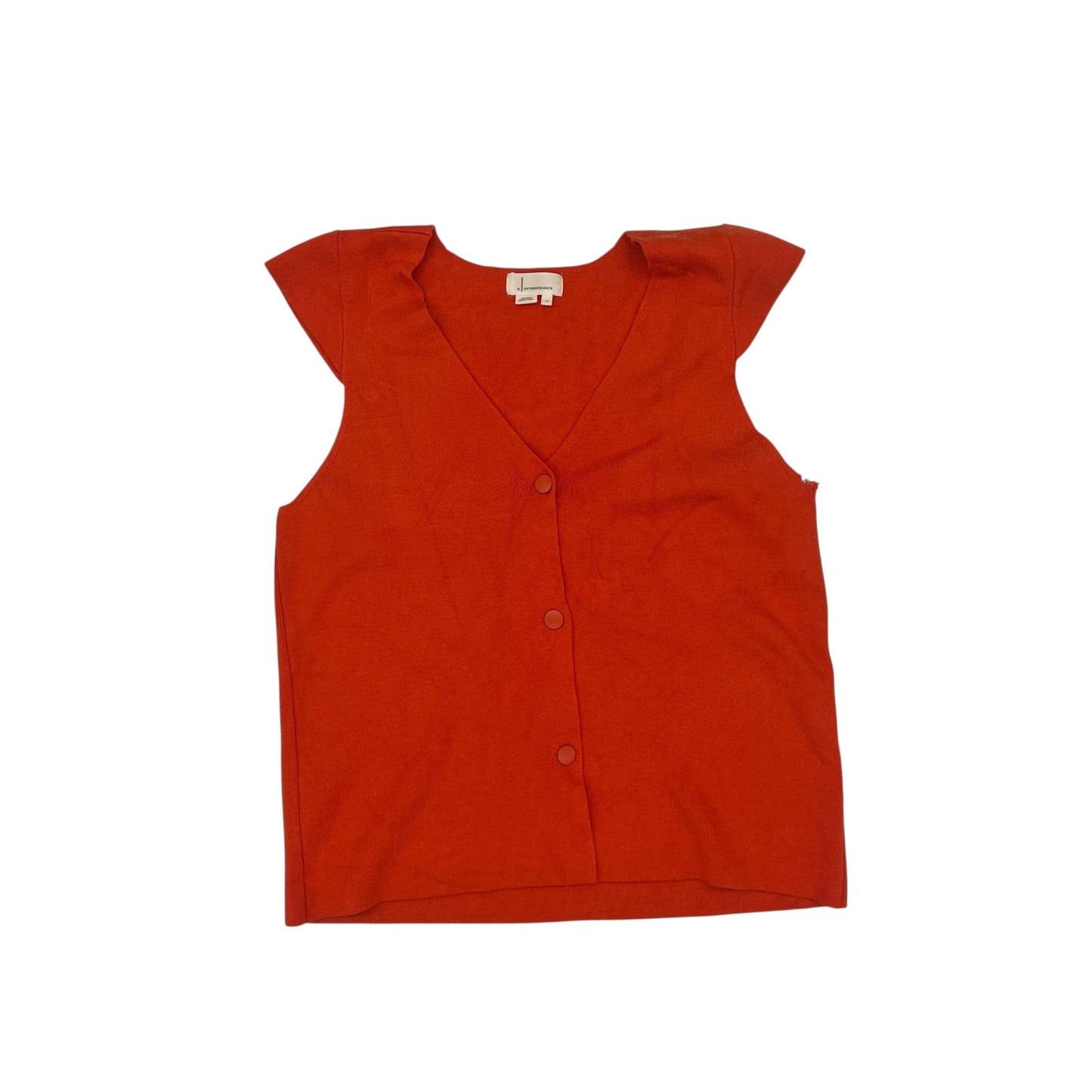 Vest Sweater By Anthropologie In Orange, Size:L