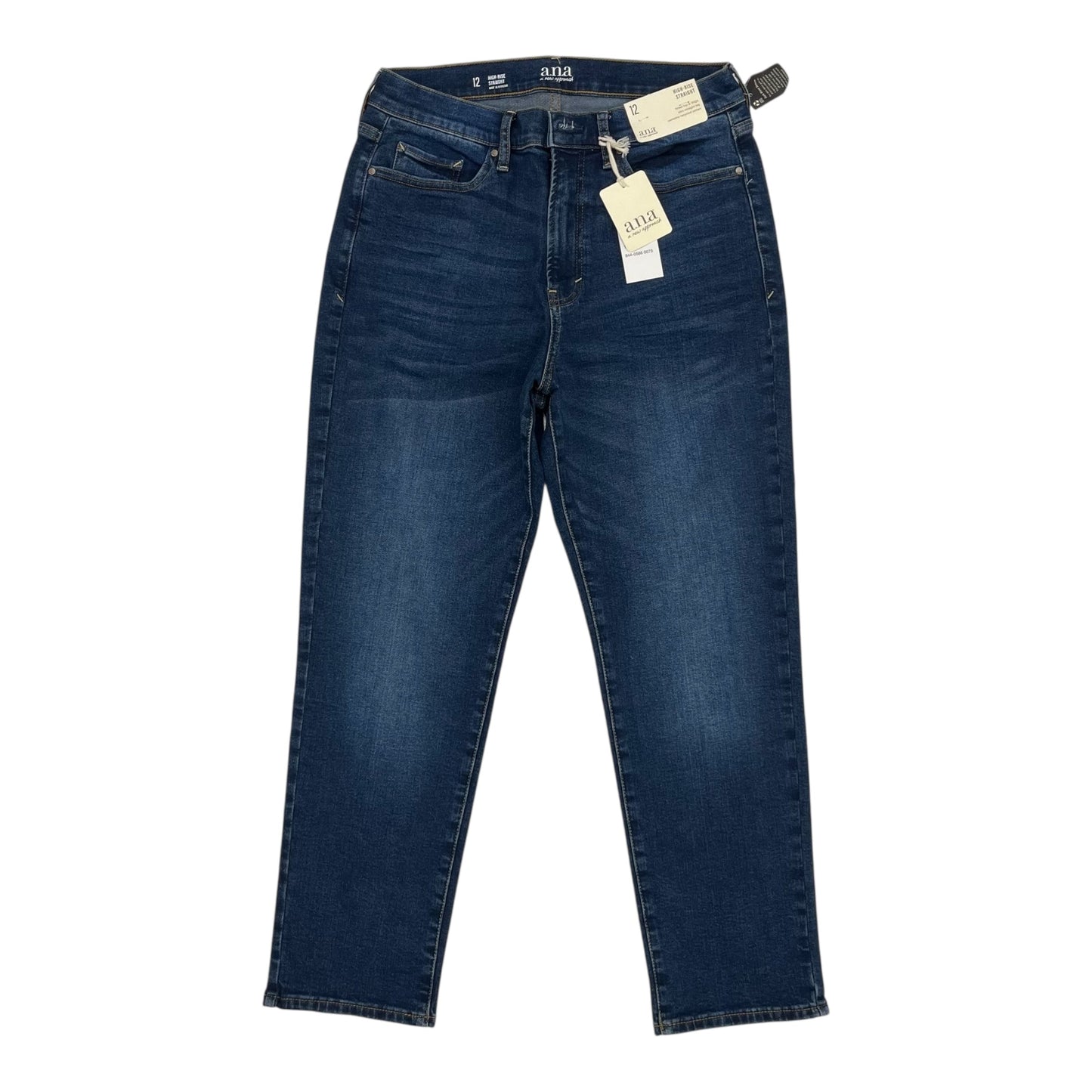 Jeans Straight By Ana In Blue Denim, Size:12