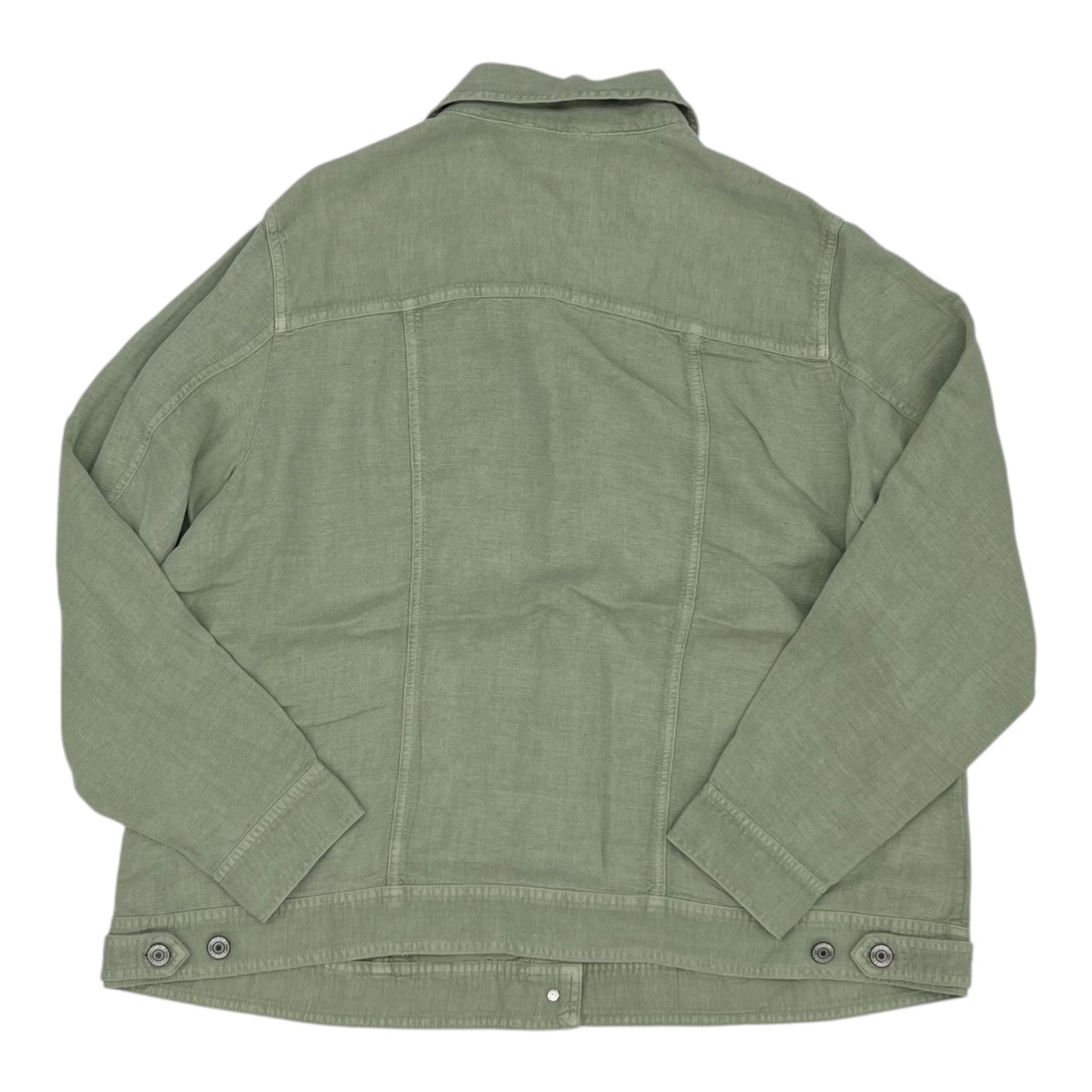 Jacket Shirt By Nicole Miller In Green, Size:1X